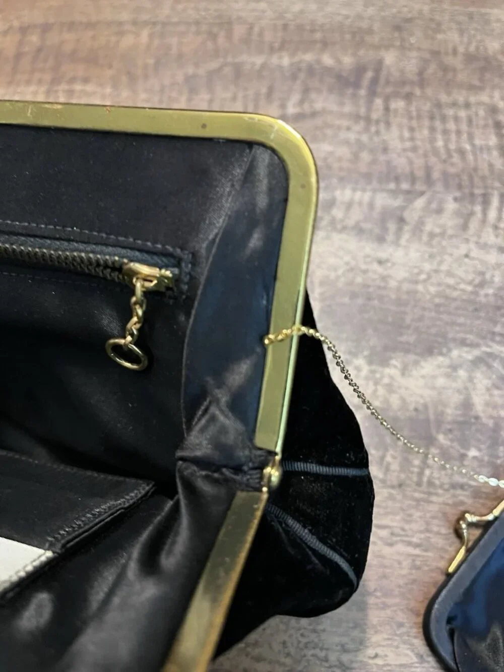 VTG Morris Moskowitz (MM) Black Velvet Clutch w/Coin Purse Evening Formal Gala